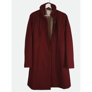 J. Crew Factory Uptown Coat Womens 2 Maroon Dark Academia Preppy Whimsigoth Wool